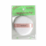 Cotton Powder Round White Puff_w-pink ribbon